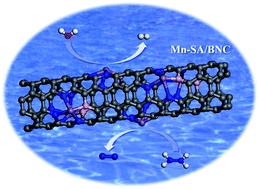 Graphical abstract: Bifunctional single-atomic Mn sites for energy-efficient hydrogen production