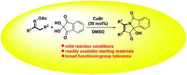 Graphical abstract: Access to pyrrolo[2,1-a]isoindolediones from oxime acetates and ninhydrin via Cu(i)-mediated domino annulations