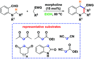 Graphical abstract: Hydrogen-bonding-assisted redox-neutral construction of tetrahydroquinolines via hydride transfer