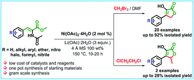 Graphical abstract: Ni(ii)-Catalyzed vinylic C–H functionalization of 2-acetamido-3-arylacrylates to access isotetronic acids