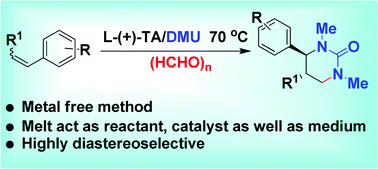 Graphical abstract: A novel one-pot method for the stereoselective synthesis of tetrahydropyrimidinones in a low melting mixture