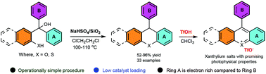 Graphical abstract: NaHSO4/SiO2 catalyzed generation of o-quinone/ o-thioquinone methides: synthesis of arylxanthenes/ arylthioxanthenes via oxa-6π-electrocyclization