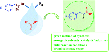 Graphical abstract: The thioamidation of gem-dibromoalkenes in an aqueous medium