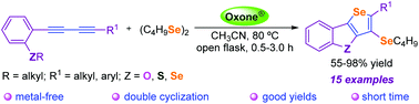 Graphical abstract: Synthesis of benzo[b]chalcogenophenes fused to selenophenes via intramolecular electrophilic cyclization of 1,3-diynes