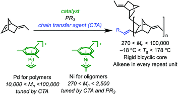 Graphical abstract: Oligomerization and polymerization of 5-ethylidene-2-norbornene by cationic palladium and nickel catalysts