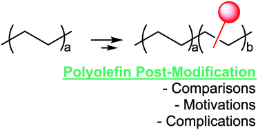 Graphical abstract: The post-modification of polyolefins with emerging synthetic methods