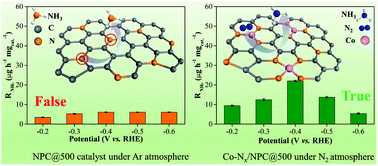 Graphical abstract: Metal (Co/Mo)–N bond anchor-doped N in porous carbon for electrochemical nitrogen reduction