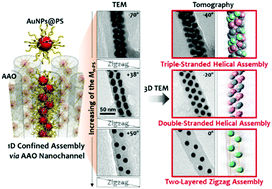 Graphical abstract: Symmetry breaking of Au nanospheres confined in 1D nanocylinders: exploring helical assembly by 3D transmission electron microscopy