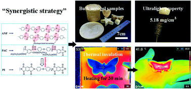 Graphical abstract: A synergistic strategy for fabricating an ultralight and thermal insulating aramid nanofiber/polyimide aerogel