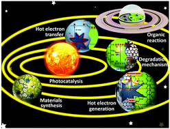 Graphical abstract: Plasmon induced hot electron generation in two dimensional carbonaceous nanosheets decorated with Au nanostars: enhanced photocatalytic activity under visible light