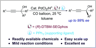 Graphical abstract: Chiral tertiary propargylic alcohols via Pd-catalyzed carboxylative kinetic resolution