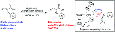 Graphical abstract: A practical strategy to access chiral α-aryloxy carboxylic acids through ion-pairing directed asymmetric hydrogenation