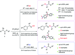 Graphical abstract: Brønsted acid-catalyzed homogeneous O–H and S–H insertion reactions under metal- and ligand-free conditions