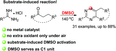 Graphical abstract: Substrate-induced DMSO activation and subsequent reaction for rapid construction of substituted pyrimidines