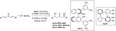 Graphical abstract: Asymmetric double-conjugate addition of alkenylboronic acids to dienones catalyzed by chiral diols