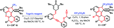 Graphical abstract: Cu-Catalyzed radical-triggered spirotricyclization of enediynes and enyne-nitriles for the synthesis of pentacyclic spiroindenes