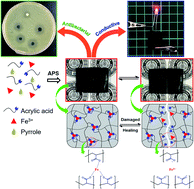 Graphical abstract: Self-healing composite hydrogel with antibacterial and reversible restorability conductive properties