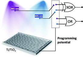 Graphical abstract: Photoelectrochemical photocurrent switching effect on a pristine anodized Ti/TiO2 system as a platform for chemical logic devices