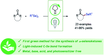 Graphical abstract: Photoinduced metal-free α-selenylation of ketones