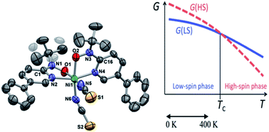 Graphical abstract: An indication of spin-transition accompanied by an order-disorder structural transformation in [Ni(phpyNO)2(NCS)2] (phpyNO = tert-butyl 5-phenyl-2-pyridyl nitroxide)