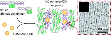 Graphical abstract: Hybrid fluorescent liquid crystalline composites: directed assembly of quantum dots in liquid crystalline block copolymer matrices