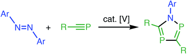 Graphical abstract: Synthesis of 1,2,4-azadiphosphole derivatives based on vanadium-catalyzed [2+2+1] cycloaddition reactions of azobenzenes with phosphaalkynes