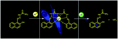 Graphical abstract: A sensitive OFF–ON–OFF fluorescent probe for the cascade sensing of Al3+ and F− ions in aqueous media and living cells