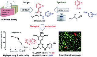 Graphical abstract: Design, synthesis, and biological evaluation of new 6,N2-diaryl-1,3,5-triazine-2,4-diamines as anticancer agents selectively targeting triple negative breast cancer cells