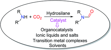Graphical abstract: Recent advances in liquid hydrosilane-mediated catalytic N-formylation of amines with CO2
