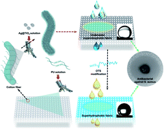 Graphical abstract: Ag@TiO2NPs/PU composite fabric with special wettability for separating various water–oil emulsions
