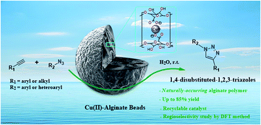 Graphical abstract: Cu(ii)-alginate-based superporous hydrogel catalyst for click chemistry azide–alkyne cycloaddition type reactions in water