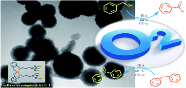 Graphical abstract: Selective oxidation of alcohols and sulfides via O2 using a Co(ii) salen complex catalyst immobilized on KCC-1: synthesis and kinetic study