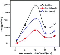 Graphical abstract: Pervaporative separation of water–ethanol mixtures using an Algerian Na+ montmorillonite nanoclay-incorporated poly(vinyl alcohol) nanocomposite membrane