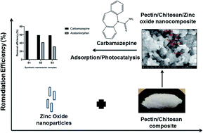 Graphical abstract: A pectin/chitosan/zinc oxide nanocomposite for adsorption/photocatalytic remediation of carbamazepine in water samples