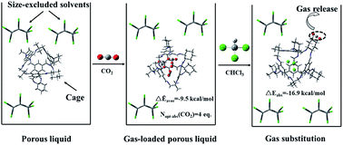 Graphical abstract: Unraveling the mechanism of CO2 capture and separation by porous liquids