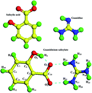 Graphical abstract: Characterizing hydrogen bonds in crystalline form of guanidinium salicylate in the terahertz range