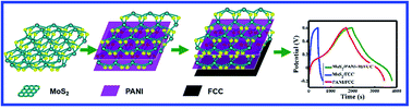 Graphical abstract: MoS2/polyaniline/functionalized carbon cloth electrode materials for excellent supercapacitor performance