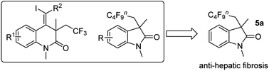 Graphical abstract: Synthesis and biological evaluation of fluorinated 3,4-dihydroquinolin-2(1H)-ones and 2-oxindoles for anti-hepatic fibrosis