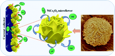 Graphical abstract: Marigold micro-flower like NiCo2O4 grown on flexible stainless-steel mesh as an electrode for supercapacitors