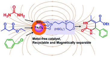 Graphical abstract: A Brønsted acidic ionic liquid anchored to magnetite nanoparticles as a novel recoverable heterogeneous catalyst for the Biginelli reaction