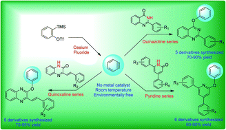 Graphical abstract: An efficient synthesis of 4-phenoxy-quinazoline, 2-phenoxy-quinoxaline, and 2-phenoxy-pyridine derivatives using aryne chemistry