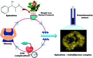 Graphical abstract: Calixarene based portable sensor for the direct assay of indiscriminate ephedrine content of weight loss herbal preparations