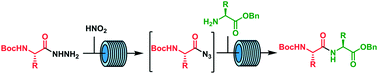 Graphical abstract: Acyl azide generation and amide bond formation in continuous-flow for the synthesis of peptides