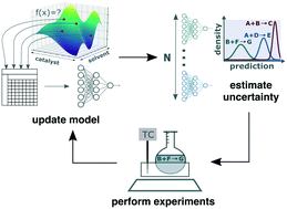 Graphical abstract: Iterative experimental design based on active machine learning reduces the experimental burden associated with reaction screening