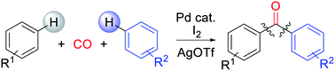 Graphical abstract: A palladium-catalyzed C–H functionalization route to ketones via the oxidative coupling of arenes with carbon monoxide
