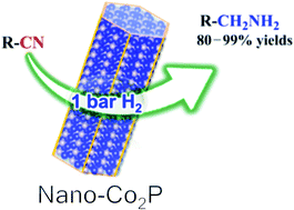 Graphical abstract: A cobalt phosphide catalyst for the hydrogenation of nitriles
