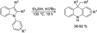 Graphical abstract: New reductive rearrangement of N-arylindoles triggered by the Grubbs–Stoltz reagent Et3SiH/KOtBu