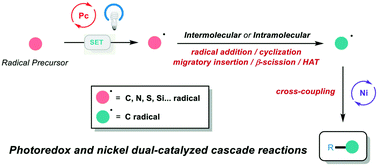 Graphical abstract:Recent advances in photoredox and nickel dual-catalyzed cascade reactions:pushing the boundaries of complexity