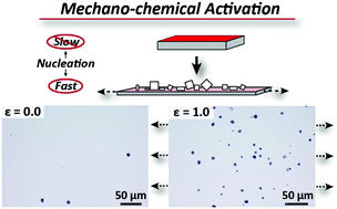 Graphical abstract: Spatiotemporal control of calcium carbonate nucleation using mechanical deformations of elastic surfaces