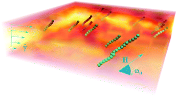 Graphical abstract: Dynamics and rheology of a suspension of super-paramagnetic chains under the combined effect of a shear flow and a rotating magnetic field